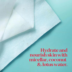 Burt’s Bees Micellar Coconut & Lotus Facial Towelettes, 100% Plant Based Cloths; 99% Natural Origin; Remove, Makeup, Cleanse, Hydrate; No Greasy, Oily Residue; All Skin Types (Pack May Vary)