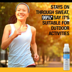 Neutrogena Sport Active Defense Sunscreen Spray SPF 70, 2 x 5 oz | Sweat & Water Resistant, Broad Spectrum Protection, Sunburn Prevention, Oxybenzone-Free