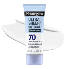 Neutrogena Ultra Sheer Dry Touch Sunscreen Lotion, SPF 70, 3 fl. oz | Broad Spectrum for UVA/UVB Protection, Lightweight, Water-Resistant up to 80 Minutes, Oxybenzone-Free