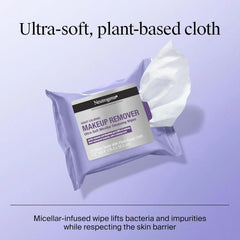 Neutrogena Makeup Remover Night Calming Cleansing Towelettes, Disposable Nighttime Face Wipes to Remove Dirt, Oil & Makeup, 25 ct