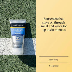 Neutrogena, Sport Face Sunscreen SPF 70+, Oil-Free, Sweat and Water-Resistant, Broad-Spectrum UVA/UVB, 2.5 Fl Oz | Sweat- and Water-Resistant, Broad Spectrum UVA/UVB Protection, Oxybenzone-Free, Good for Active Lifestyles
