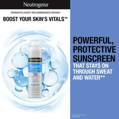Neutrogena Sport Active Defense Sunscreen Spray SPF 70, 2 x 5 oz | Sweat & Water Resistant, Broad Spectrum Protection, Sunburn Prevention, Oxybenzone-Free