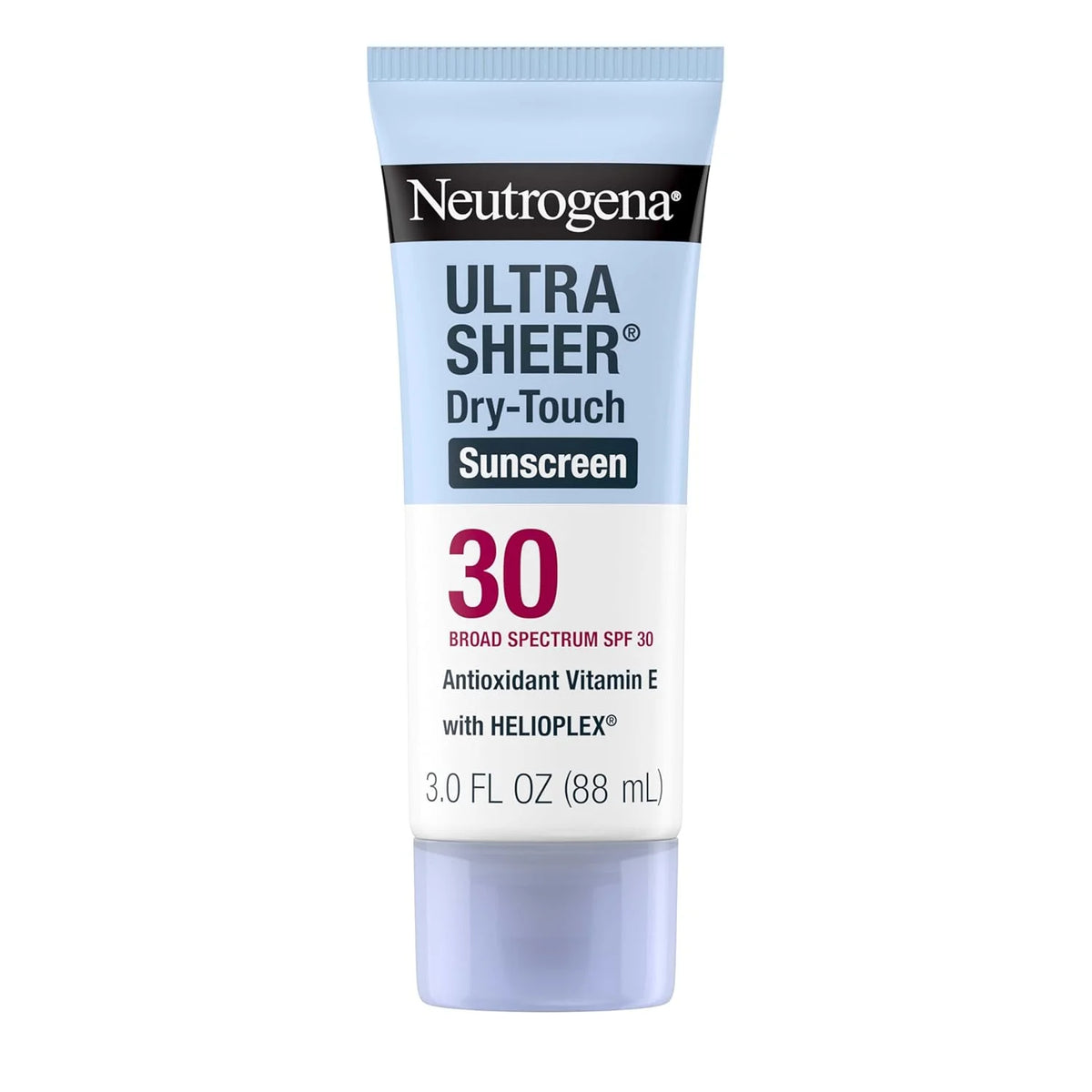 Neutrogena Ultra Sheer Dry-Touch Sunscreen SPF 30 for Face & Body, Lightweight Non Greasy Broad Spectrum UVA/UVB Protection, No White Cast, Water Resistant (80 Min) Travel Sunscreen Lotion, 3 fl oz