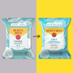 Burt’s Bees Micellar Coconut & Lotus Facial Towelettes, 100% Plant Based Cloths; 99% Natural Origin; Remove, Makeup, Cleanse, Hydrate; No Greasy, Oily Residue; All Skin Types (Pack May Vary)