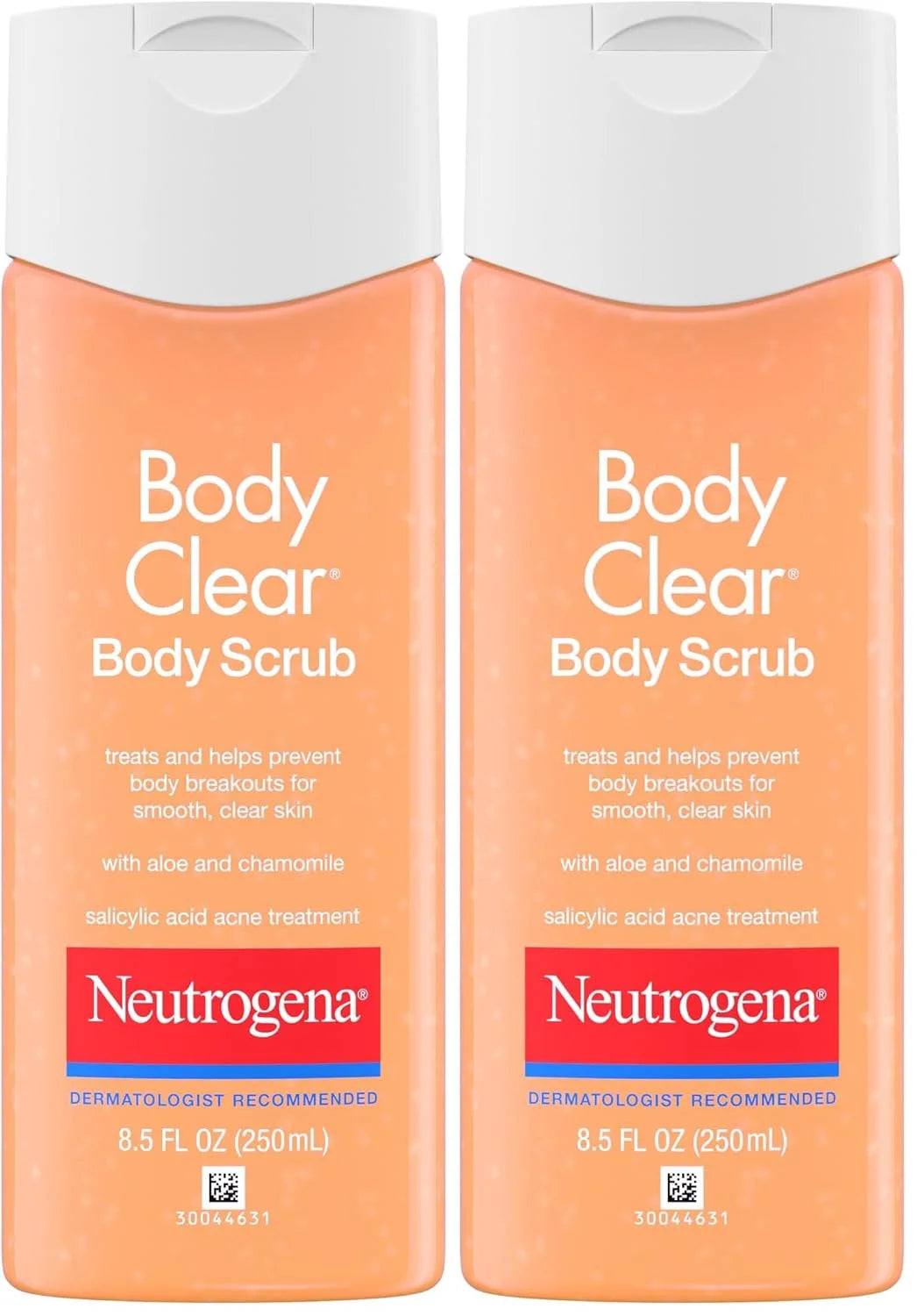 Neutrogena Body Scrub, Oil Free, Acne | With Salicylic Acid | For Back, Chest & Shoulders | 8.5 fl. oz | Pack of 2
